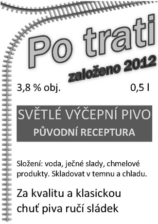 Přední etiketa piva Po trati