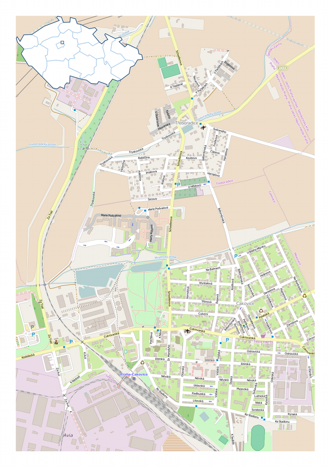 Mapa Čakovic